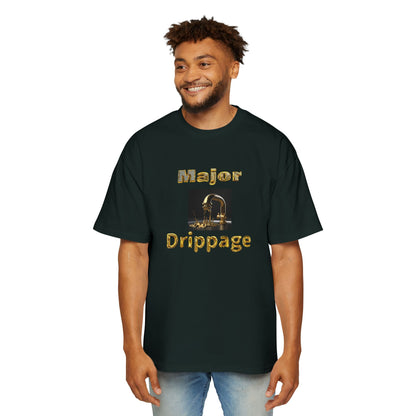 Oversized Tee - Major Drippage Gold Faucet Print Shirt for Men