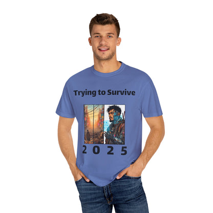 Survival Mode Unisex T-shirt, Trying to Survive 2025, Comic Book Style Tee, Bold Tee Shirt, Men's Women's Shirt