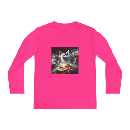 Kids Galaxy Control Long Sleeve Tee, Fierce Teacup Chihuahua Laser Eyes, Funny Shirt, Child's Top, Cute Animal Graphic Tee