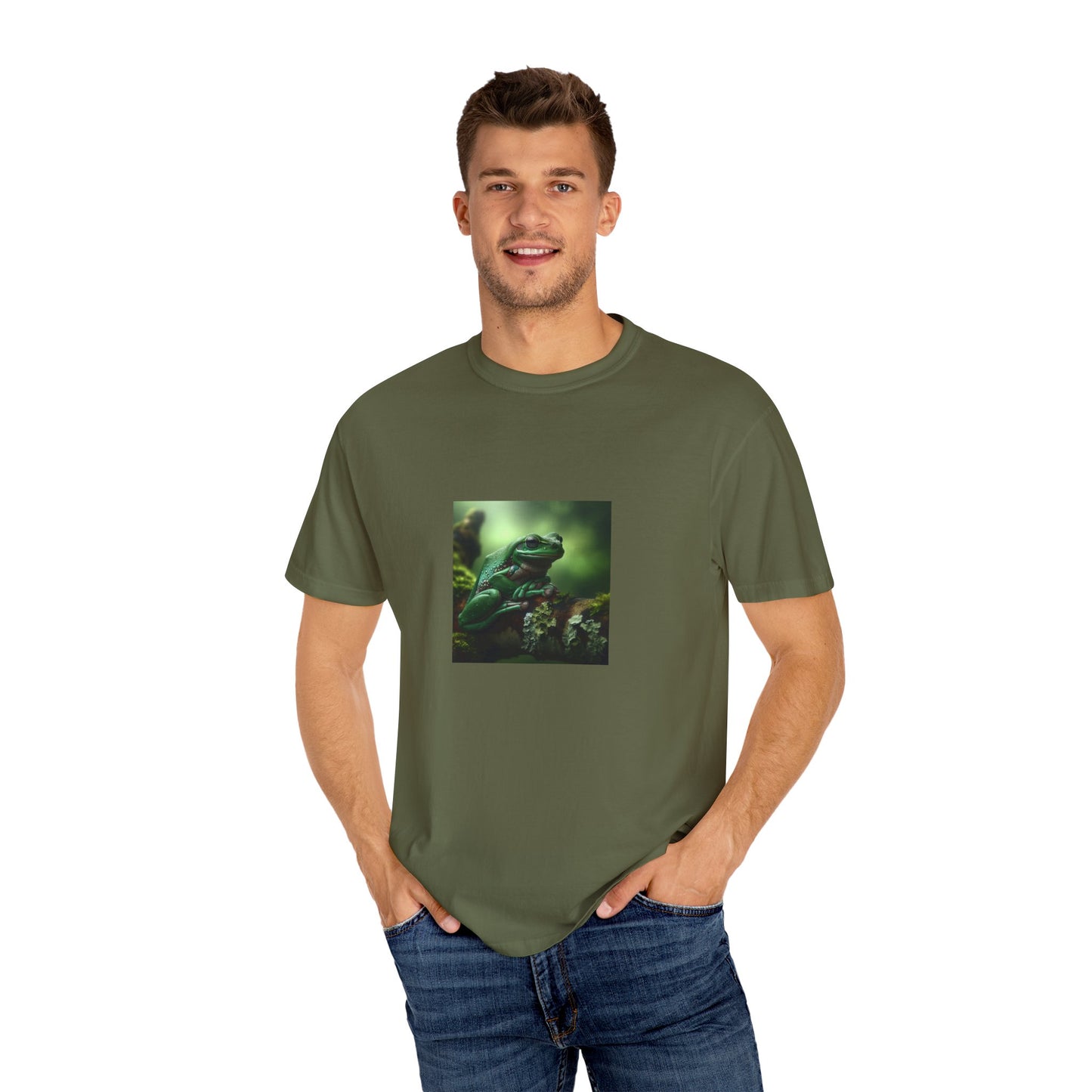 Green Tree Frog Unisex Garment-Dyed T-shirt