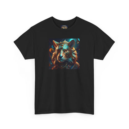 Unique Lion Art Unisex Heavy Cotton Tee - Statement Graphic T-Shirt for Animal Lovers