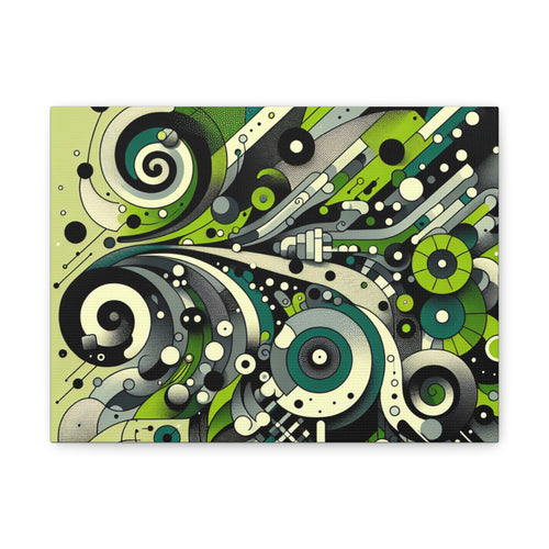 Abstract Art Canvas Print, Modern Home Decor, Wall Art for Living Room, Unique Gift Idea, Green Swirls Design