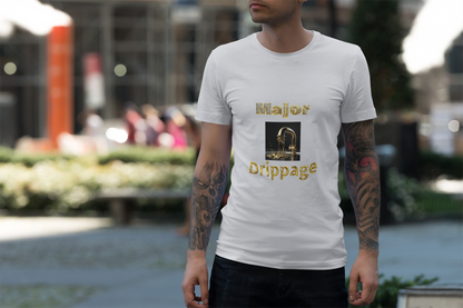 Oversized Tee - Major Drippage Gold Faucet Print Shirt for Men