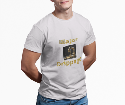Oversized Tee - Major Drippage Gold Faucet Print Shirt for Men