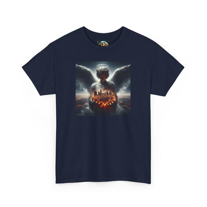 Angel Guardian Unisex Heavy Cotton Tee - Los Angeles Landscape Shirt, Holy Angel Protection, Urban Angel Tee, City Savior