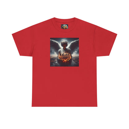 Angel Guardian Unisex Heavy Cotton Tee - Los Angeles Landscape Shirt, Holy Angel Protection, Urban Angel Tee, City Savior