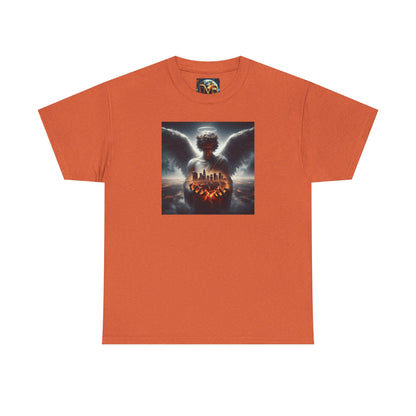 Angel Guardian Unisex Heavy Cotton Tee - Los Angeles Landscape Shirt, Holy Angel Protection, Urban Angel Tee, City Savior