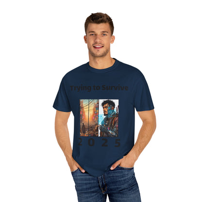 Survival Mode Unisex T-shirt, Trying to Survive 2025, Comic Book Style Tee, Bold Tee Shirt, Men's Women's Shirt