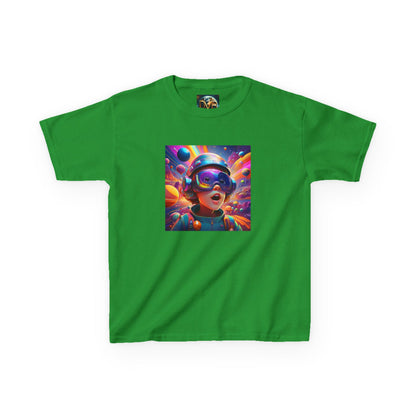 Kids Heavy Cotton Tee - Colorful Space Adventure Graphic Shirt