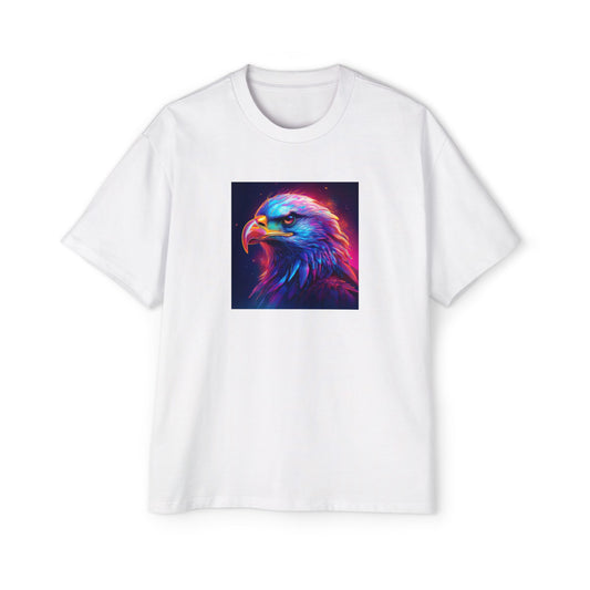 Neon Retro Vibrant Eagle Graphic Oversized Tee for Men