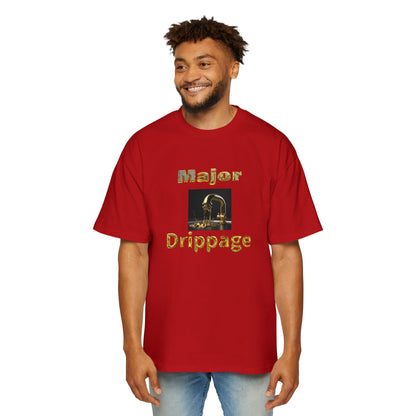 Oversized Tee - Major Drippage Gold Faucet Print Shirt for Men