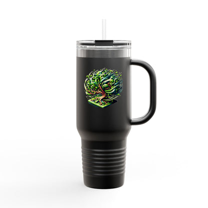 Eco-Friendly Insulated Travel Mug - 40oz with Whimsical Tree Design