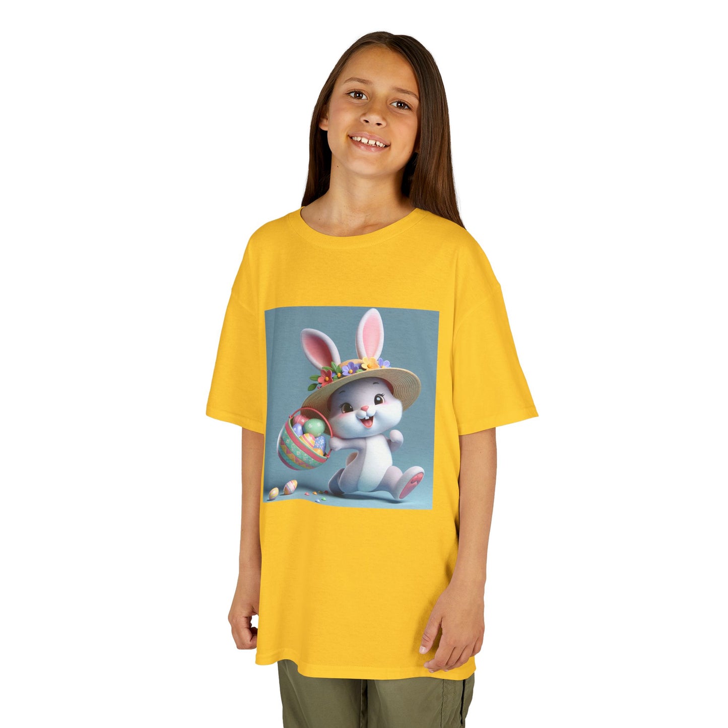 Cute Easter Bunny Kids Tee - Heavy Cotton™ T-Shirt for Spring Celebrations