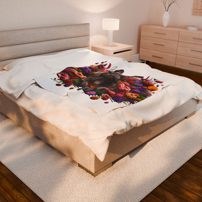 Vibrant Floral French Bulldog Blanket | Cozy Home Decor, Perfect Gift for Dog Lovers, Pet-Themed Blanket, Warm Throw for Any