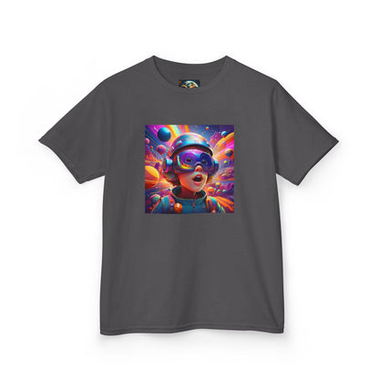 Kids Heavy Cotton Tee - Colorful Space Adventure Graphic Shirt