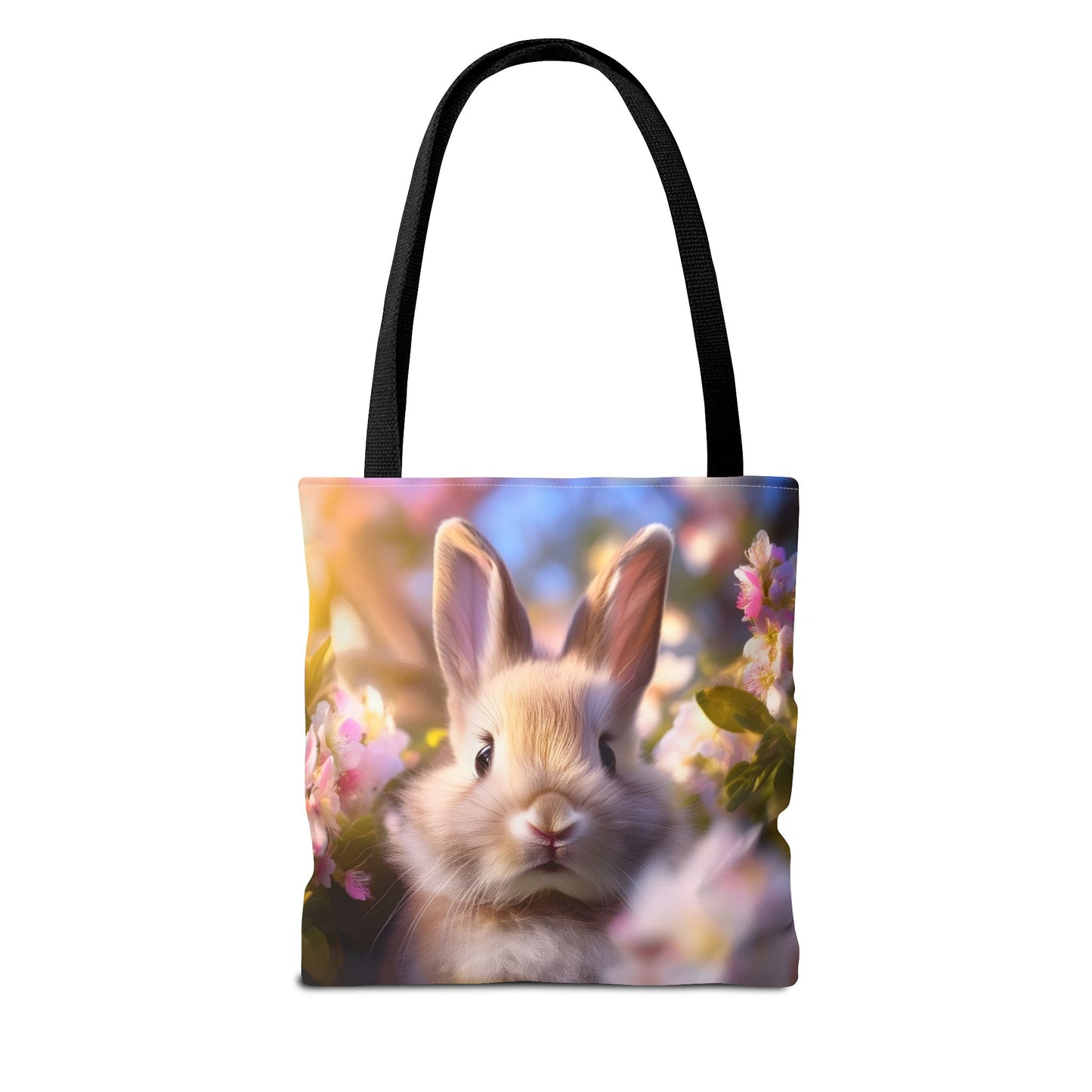 Charming Rabbit Tote Bag - Floral Design