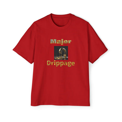 Oversized Tee - Major Drippage Gold Faucet Print Shirt for Men