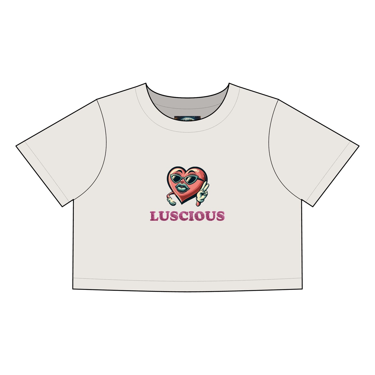 Luscious Heart Women's Faded Crop Tee - Trendy, Casual Fashion