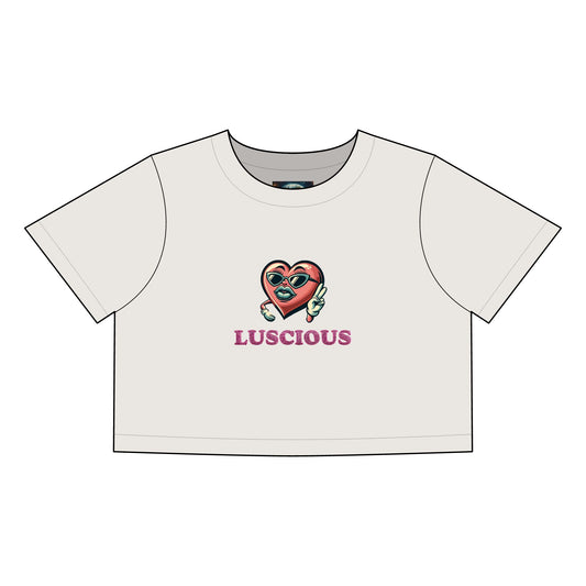 Luscious Heart Women's Faded Crop Tee - Trendy, Casual Fashion