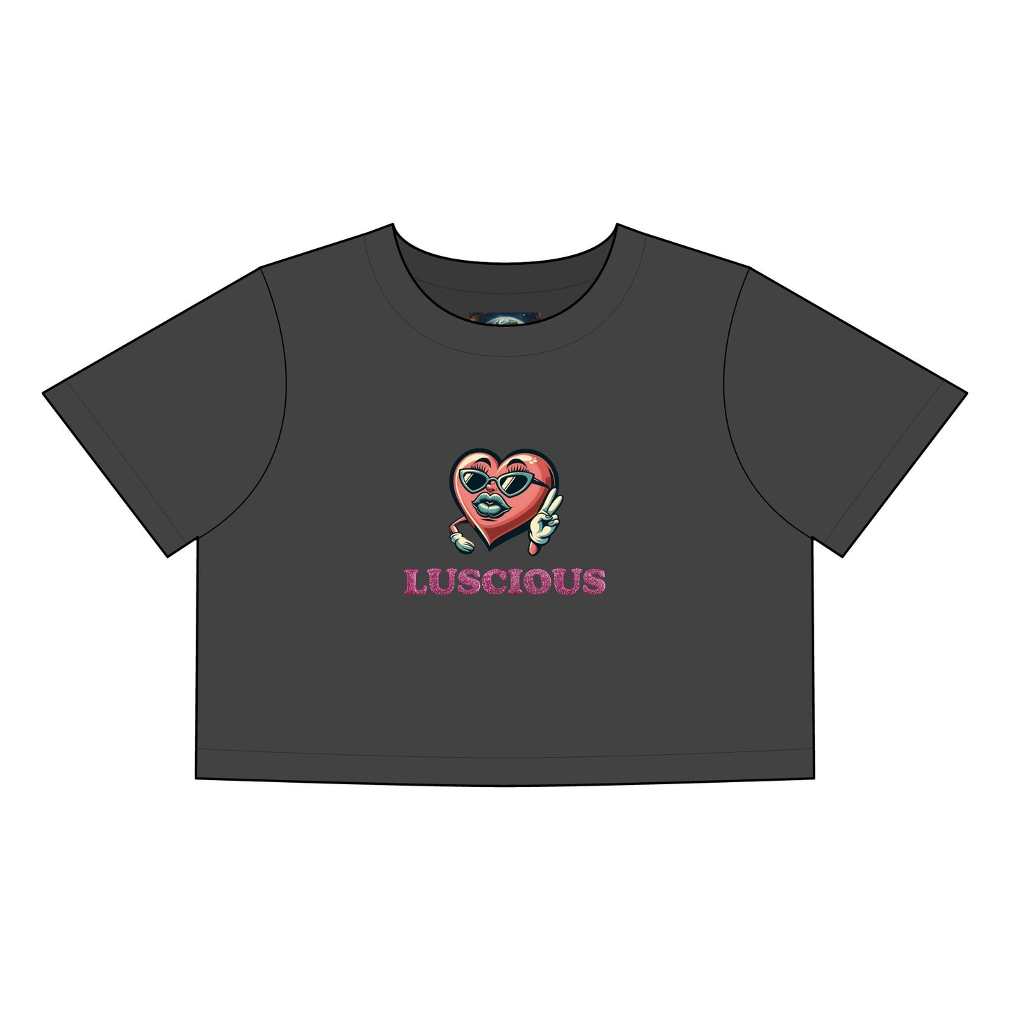 Luscious Heart Women's Faded Crop Tee - Trendy, Casual Fashion