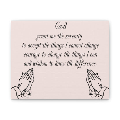 Inspirational Prayer Canvas Wall Art - Serenity Prayer Design