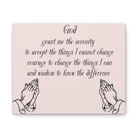 Inspirational Prayer Canvas Wall Art - Serenity Prayer Design