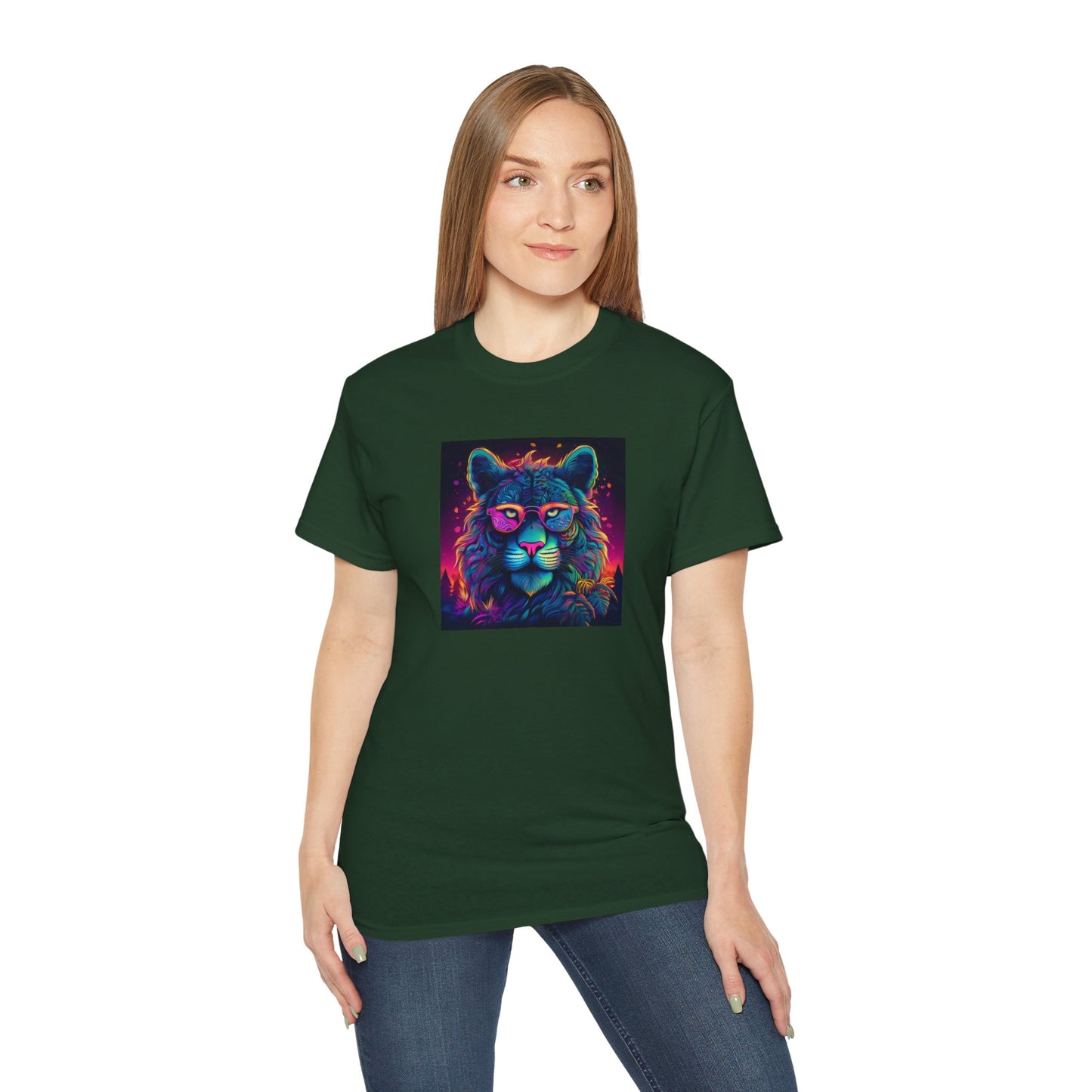 90's Style Colorful Lion Graphic Ultra Cotton Tee - Vibrant and Fun Wear