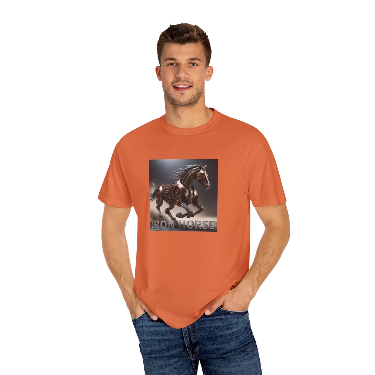 Iron Horse Unisex Garment-Dyed T-Shirt - Equestrian Vintage Style