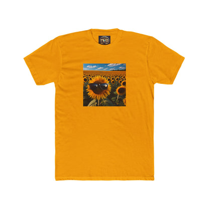 Sunflower Vibe Unisex Cotton Crew Tee - Bright and Cheerful Tee for Nature Lovers