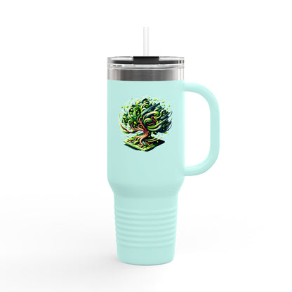 Eco-Friendly Insulated Travel Mug - 40oz with Whimsical Tree Design