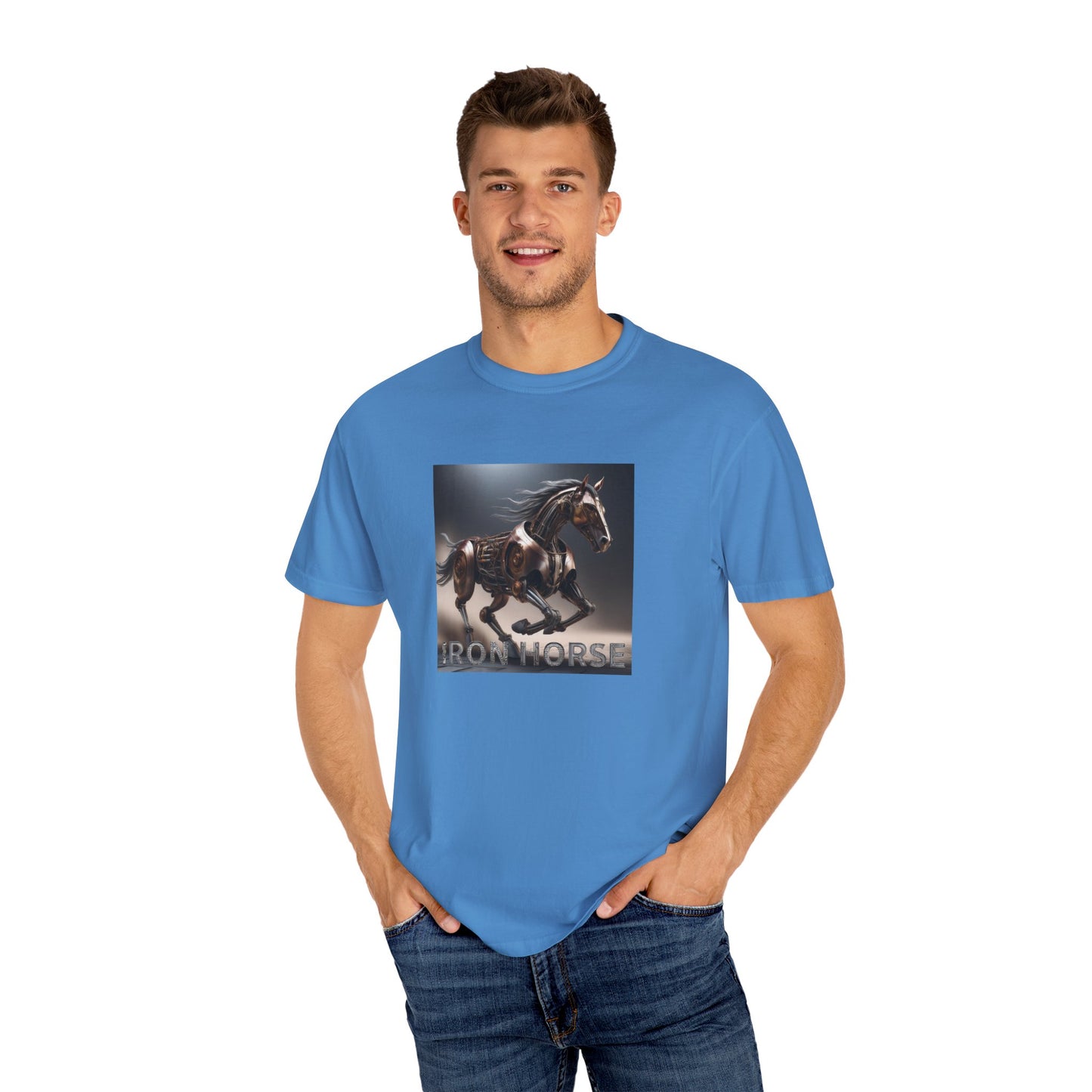 Iron Horse Unisex Garment-Dyed T-Shirt - Equestrian Vintage Style