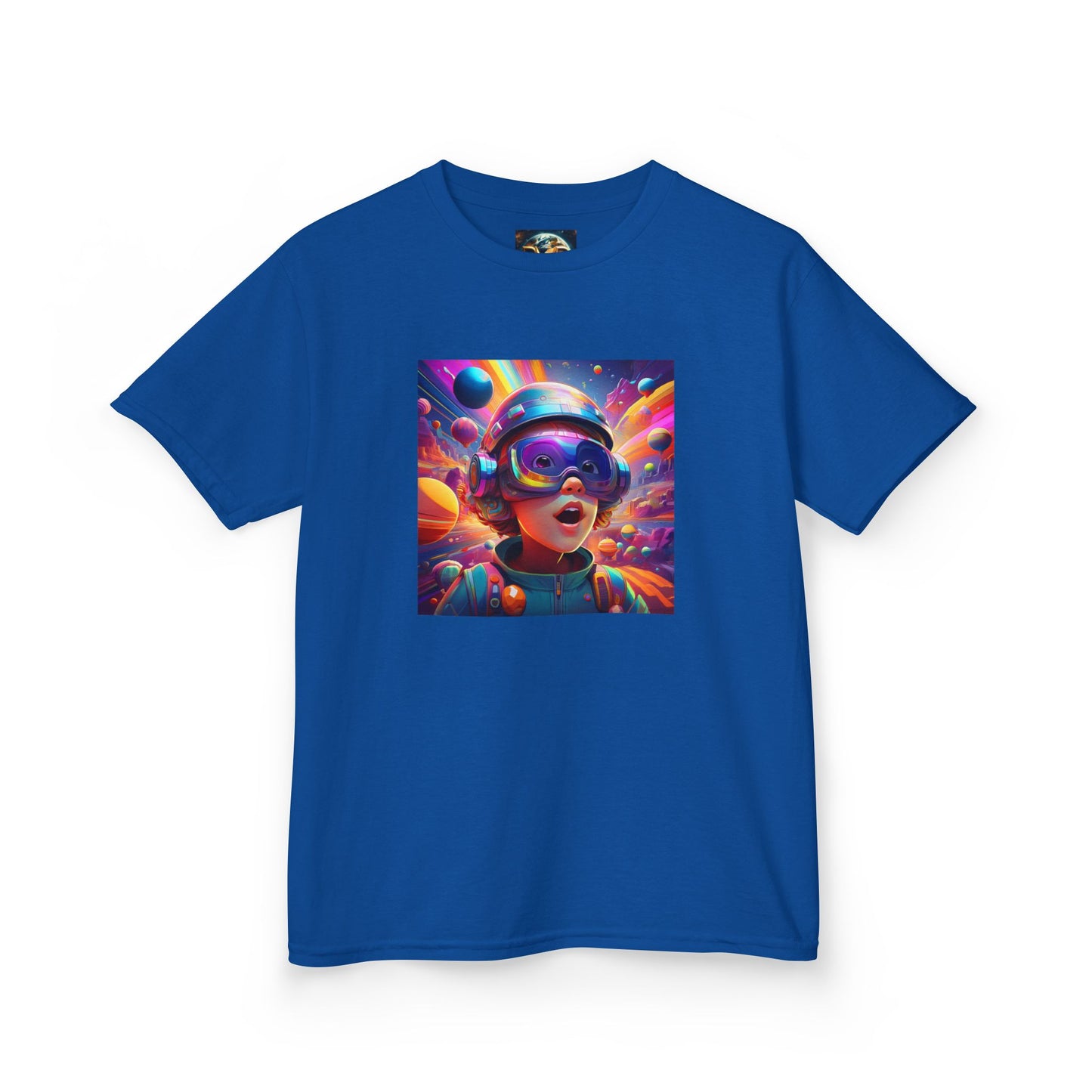 Kids Heavy Cotton Tee - Colorful Space Adventure Graphic Shirt