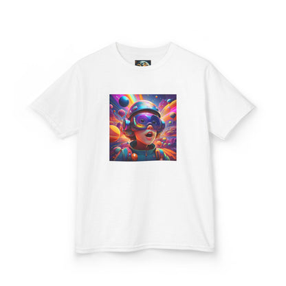 Kids Heavy Cotton Tee - Colorful Space Adventure Graphic Shirt
