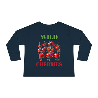 Wild Cherries Toddler Long Sleeve Tee - Fun Fruit Design for Kids
