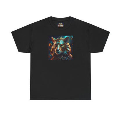 Unique Lion Art Unisex Heavy Cotton Tee - Statement Graphic T-Shirt for Animal Lovers