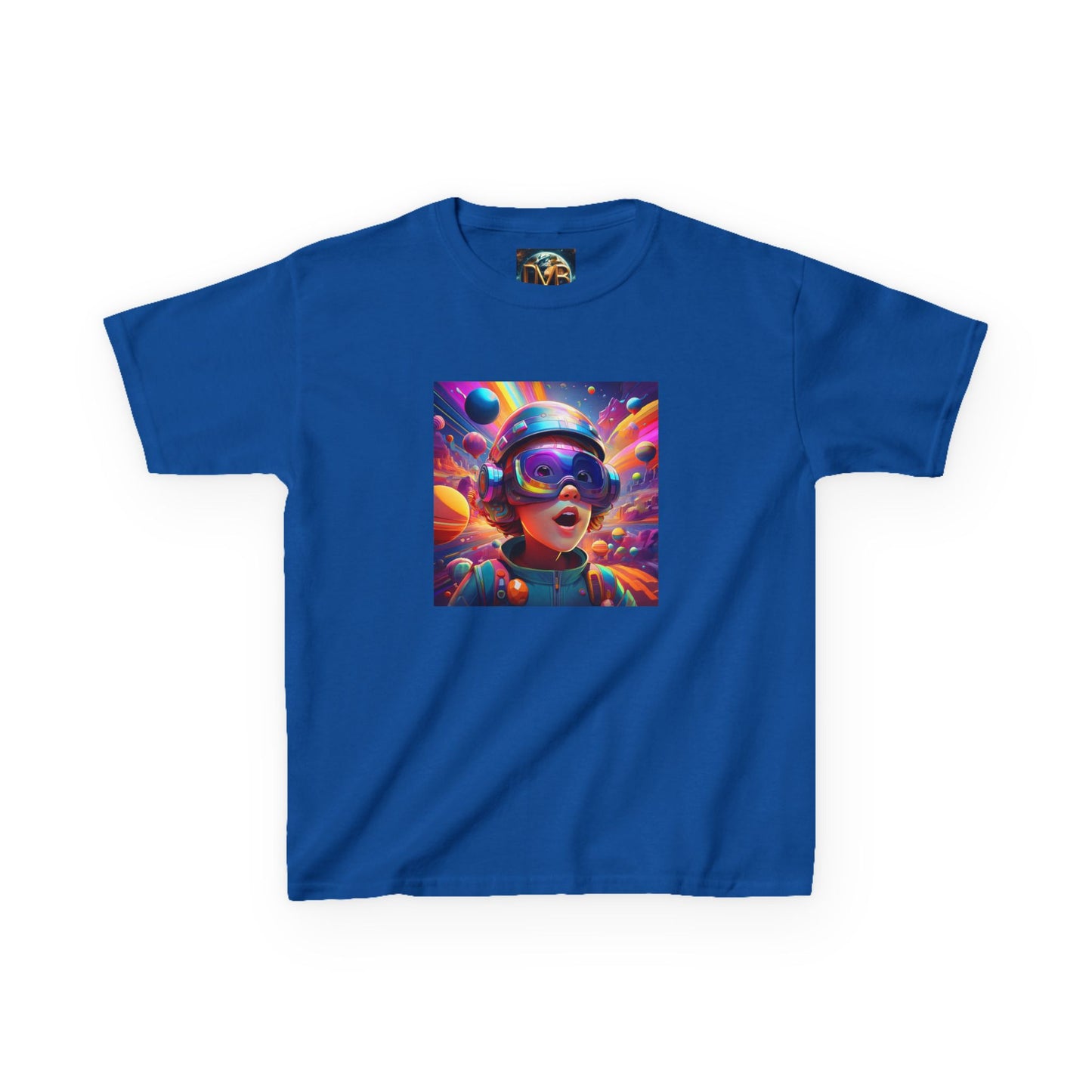 Kids Heavy Cotton Tee - Colorful Space Adventure Graphic Shirt