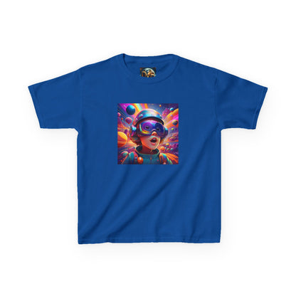 Kids Heavy Cotton Tee - Colorful Space Adventure Graphic Shirt