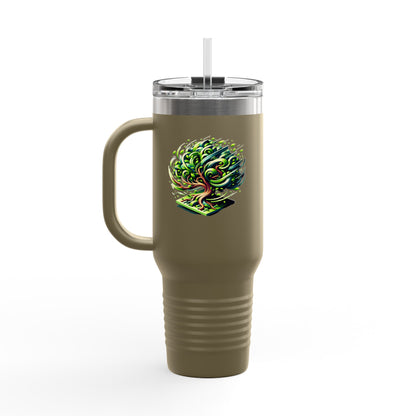 Eco-Friendly Insulated Travel Mug - 40oz with Whimsical Tree Design