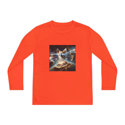 Kids Galaxy Control Long Sleeve Tee, Fierce Teacup Chihuahua Laser Eyes, Funny Shirt, Child's Top, Cute Animal Graphic Tee
