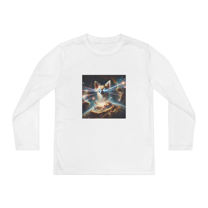 Kids Galaxy Control Long Sleeve Tee, Fierce Teacup Chihuahua Laser Eyes, Funny Shirt, Child's Top, Cute Animal Graphic Tee
