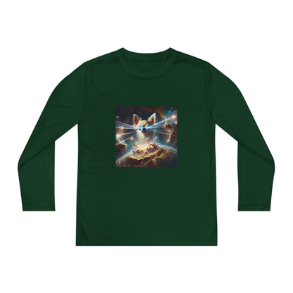 Kids Galaxy Control Long Sleeve Tee, Fierce Teacup Chihuahua Laser Eyes, Funny Shirt, Child's Top, Cute Animal Graphic Tee