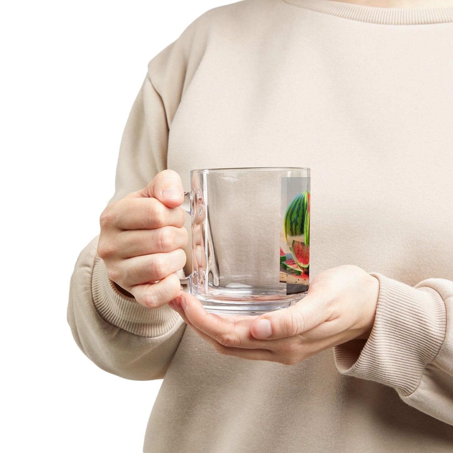 Watermelon Glass Mug - 10oz, Perfect for Summer Drinks & Gatherings