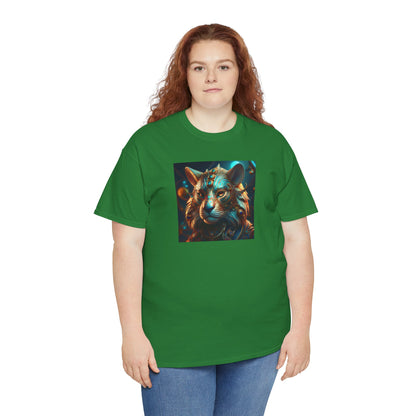 Unique Lion Art Unisex Heavy Cotton Tee - Statement Graphic T-Shirt for Animal Lovers