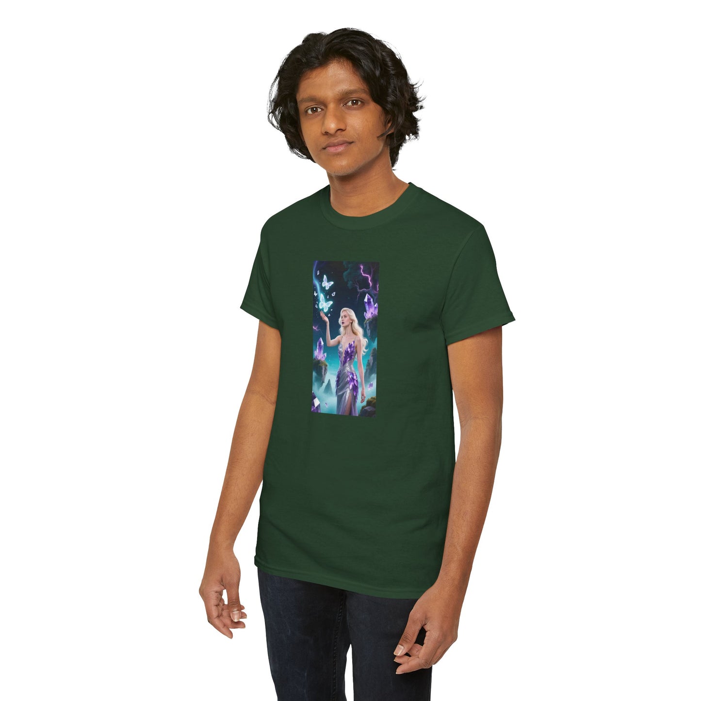 Magical Fairy Graphic Tee, Enchanted Woodland Shirt, Fantasy Apparel, Gift for Nature Lovers, Festival Wear, Unisex Cotton Tee