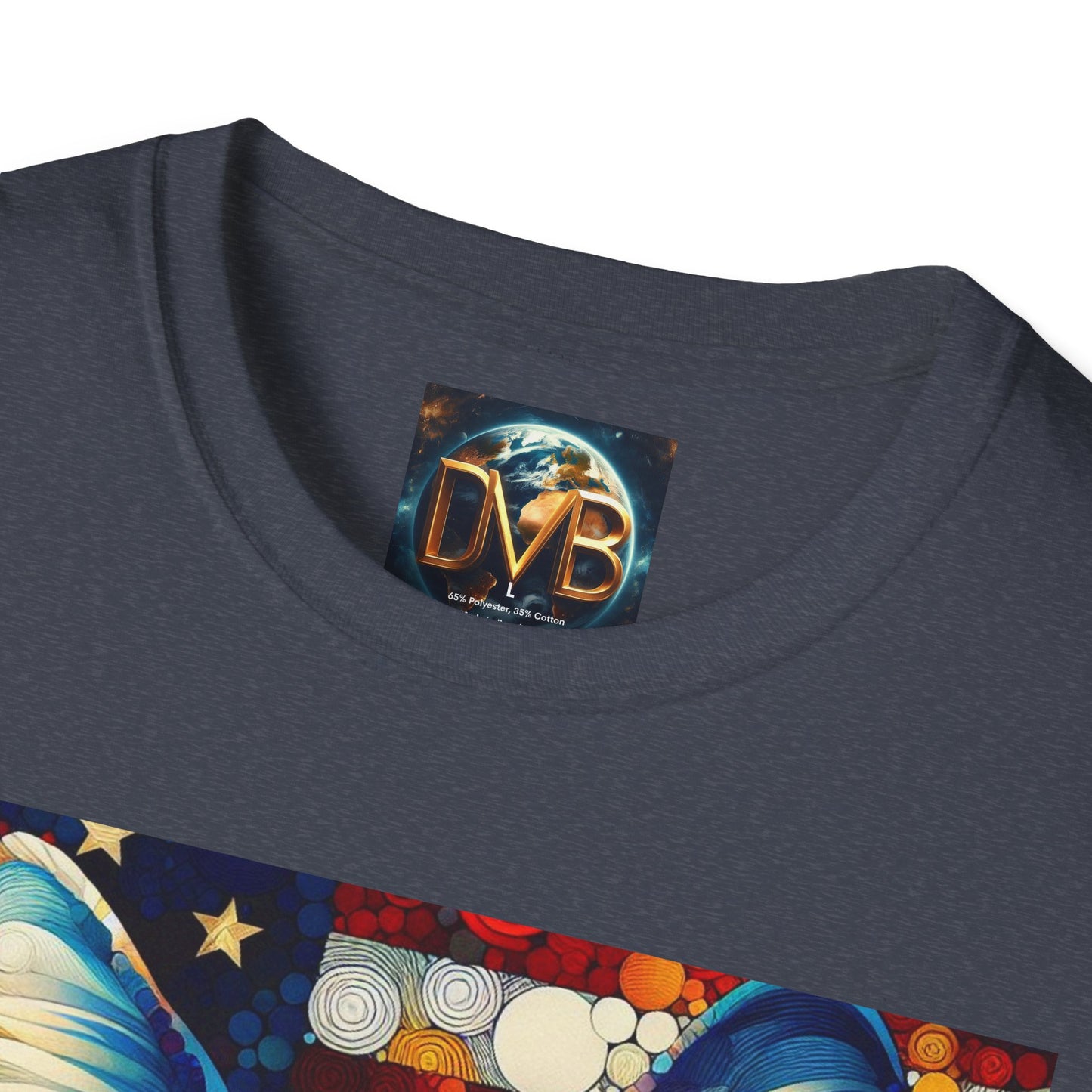 Cat Lover Patriotic T-Shirt, USA Flag Tee, Abstract American Art Shirt, Adult Unisex Top, Independence Day Gift