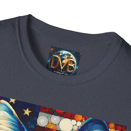 Cat Lover Patriotic T-Shirt, USA Flag Tee, Abstract American Art Shirt, Adult Unisex Top, Independence Day Gift