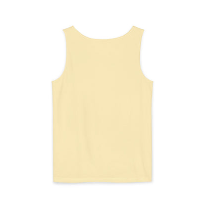 Sun-Inspired Unisex Garment-Dyed Tank Top, Boho Summer Shirt, Festival Wear, Sunscreen Beach Top, Yoga & Meditation Apparel