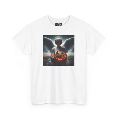 Angel Guardian Unisex Heavy Cotton Tee - Los Angeles Landscape Shirt, Holy Angel Protection, Urban Angel Tee, City Savior