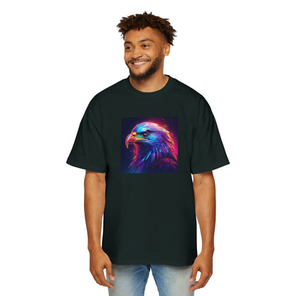 Neon Retro Vibrant Eagle Graphic Oversized Tee for Men