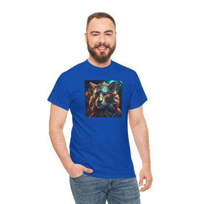 Unique Lion Art Unisex Heavy Cotton Tee - Statement Graphic T-Shirt for Animal Lovers